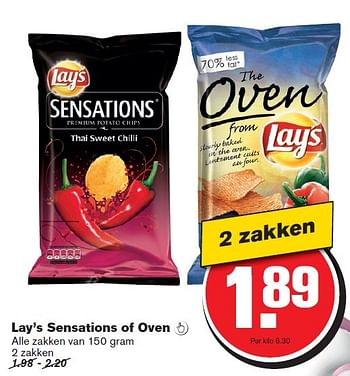 Aanbiedingen Lay`s sensations of oven - Lay's - Geldig van 25/03/2015 tot 31/03/2015 bij Hoogvliet