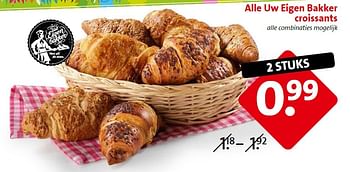 Aanbiedingen Alle uw eigen bakker croissants - Huismerk - C1000 Supermarkten - Geldig van 25/03/2015 tot 31/03/2015 bij C1000