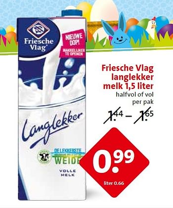 Aanbiedingen Friesche vlag langlekker melk 1,5 liter - Friesche Vlag - Geldig van 25/03/2015 tot 31/03/2015 bij C1000
