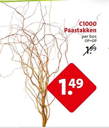 Aanbiedingen C1000 paastakken - Huismerk - C1000 Supermarkten - Geldig van 25/03/2015 tot 31/03/2015 bij C1000
