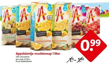 Aanbiedingen Appelsientje vruchtensap 1 liter - Appelsientje - Geldig van 25/03/2015 tot 31/03/2015 bij C1000