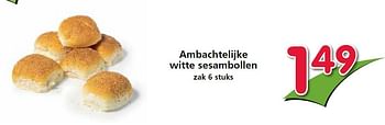 Aanbiedingen Ambachtelijke witte sesambollen - Huismerk - Attent - Geldig van 26/03/2015 tot 01/04/2015 bij Attent