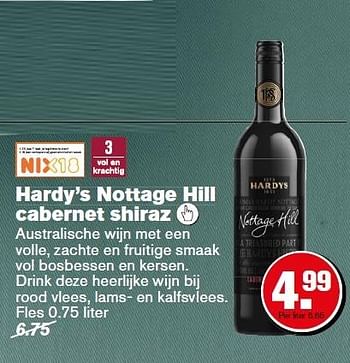 Aanbiedingen Hardy`s nottage hill cabernet shiraz - Rode wijnen - Geldig van 23/03/2015 tot 06/04/2015 bij Hoogvliet