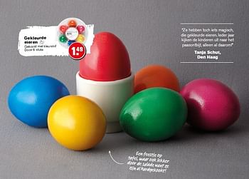 Aanbiedingen Gekleurde eieren gekookt met kleurstof - Huismerk - Hoogvliet - Geldig van 23/03/2015 tot 06/04/2015 bij Hoogvliet