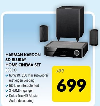 Aanbiedingen Harman kardon 3d bluray home cinema set bds330 - Harman Kardon - Geldig van 25/03/2015 tot 05/04/2015 bij Maxwell