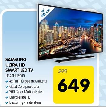 Aanbiedingen Samsung ultra hd smart led tv ue40hu6900 - Samsung - Geldig van 25/03/2015 tot 05/04/2015 bij Maxwell