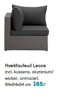 Aanbiedingen Hoekfauteuil lecce incl. kussens, aluminium-wicker, antraciet - Le Sud - Geldig van 26/03/2015 tot 31/08/2015 bij Blokker
