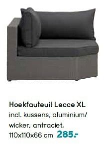 Aanbiedingen Hoekfauteuil lecce xl incl. kussens, aluminium-wicker, antraciet - Le Sud - Geldig van 26/03/2015 tot 31/08/2015 bij Blokker