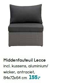 Aanbiedingen Middenfauteuil lecce incl. kussens, aluminium- wicker, antraciet - Le Sud - Geldig van 26/03/2015 tot 31/08/2015 bij Blokker