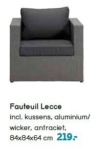 Aanbiedingen Fauteuil lecce incl. kussens, aluminium- wicker, antraciet - Le Sud - Geldig van 26/03/2015 tot 31/08/2015 bij Blokker