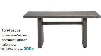 Aanbiedingen Tafel lecce aluminium-wicker, antraciet, glazen tafelblad - Le Sud - Geldig van 26/03/2015 tot 31/08/2015 bij Blokker