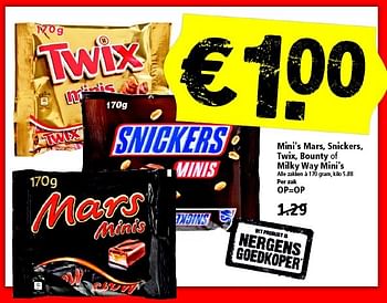 Aanbiedingen Mini`s mars, snickers, twix, bounty of milky way mini`s - Mars - Geldig van 29/03/2015 tot 04/04/2015 bij Plus