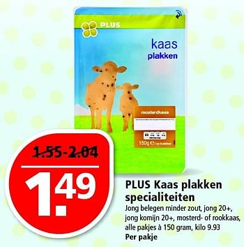 Aanbiedingen Plus kaas plakken specialiteiten - Huismerk - Plus - Geldig van 29/03/2015 tot 04/04/2015 bij Plus