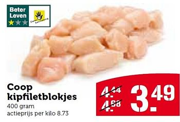 Aanbiedingen Coop kipfiletblokjes - Huismerk - Coop - Geldig van 30/03/2015 tot 06/04/2015 bij Coop