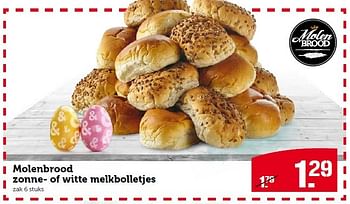 Aanbiedingen Molenbrood zonne- of witte melkbolletjes - Huismerk - Coop - Geldig van 30/03/2015 tot 06/04/2015 bij Coop