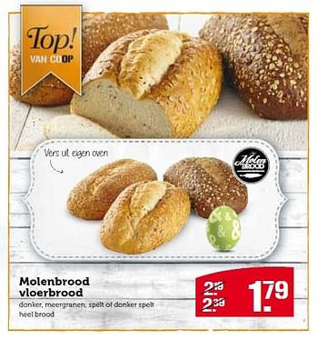 Aanbiedingen Molenbrood vloerbrood - Huismerk - Coop - Geldig van 30/03/2015 tot 06/04/2015 bij Coop