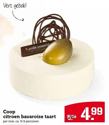 Aanbiedingen Coop citroen bavaroise taart - Huismerk - Coop - Geldig van 30/03/2015 tot 06/04/2015 bij Coop