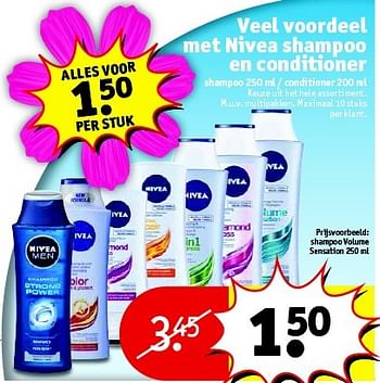 Aanbiedingen Shampoo volume sensation - Nivea - Geldig van 31/03/2015 tot 05/04/2015 bij Kruidvat