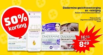 Aanbiedingen Diadermine gezichtsverzorging en -reiniging - Diadermine - Geldig van 31/03/2015 tot 05/04/2015 bij Trekpleister