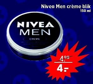Aanbiedingen Nivea men crème blik - Nivea - Geldig van 31/03/2015 tot 05/04/2015 bij Trekpleister