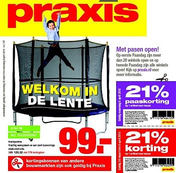 Aanbiedingen Trampoline - Huismerk - Praxis - Geldig van 30/03/2015 tot 06/04/2015 bij Praxis