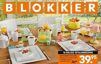Aanbiedingen Serviesset true life - Huismerk - Blokker - Geldig van 30/03/2015 tot 08/04/2015 bij Blokker
