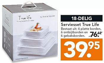 Aanbiedingen Serviesset true life - Huismerk - Blokker - Geldig van 30/03/2015 tot 08/04/2015 bij Blokker