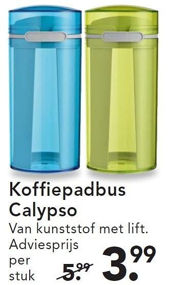 Aanbiedingen Koffiepadbus calypso - Huismerk - Blokker - Geldig van 30/03/2015 tot 08/04/2015 bij Blokker