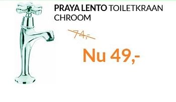Aanbiedingen Praya lento toiletkraan chroom - Praya - Geldig van 01/04/2015 tot 30/04/2015 bij Sanitairwinkel