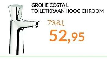 Aanbiedingen Grohe costa l toiletkraan hoog chroom - Grohe - Geldig van 01/04/2015 tot 30/04/2015 bij Sanitairwinkel