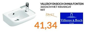 Aanbiedingen Villeroy en boch omnia fontein met kraangat wit - Villeroy &amp; boch - Geldig van 01/04/2015 tot 30/04/2015 bij Sanitairwinkel