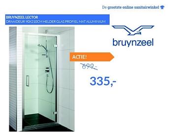 Aanbiedingen Bruynzeel lector draaideur helder glas profiel mat aluminium - Bruynzeel - Geldig van 01/04/2015 tot 30/04/2015 bij Sanitairwinkel