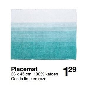 Aanbiedingen Placemat - Huismerk - Zeeman  - Geldig van 04/04/2015 tot 27/06/2015 bij Zeeman