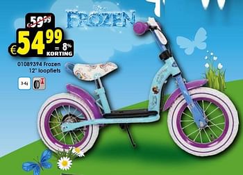 Aanbiedingen Frozen 12`` loopfiets - Disney  Frozen - Geldig van 18/04/2015 tot 03/05/2015 bij ToyChamp