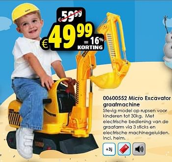 Aanbiedingen Micro excavator graafmachine - Huismerk - Toychamp - Geldig van 18/04/2015 tot 03/05/2015 bij ToyChamp