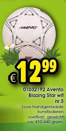 Aanbiedingen Avento blazing star wit nr.5 - Avento - Geldig van 18/04/2015 tot 03/05/2015 bij ToyChamp