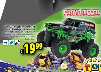 Aanbiedingen Monster jam 1:43 4x4 met geplette auto`s - Gravedigger - Geldig van 18/04/2015 tot 03/05/2015 bij ToyChamp