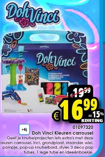 Aanbiedingen Doh vinci kleuren carrousel - DohVinci - Geldig van 18/04/2015 tot 03/05/2015 bij ToyChamp