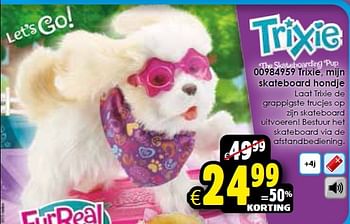 Aanbiedingen Trixie, mijn skateboard hondje - FurReal - Geldig van 18/04/2015 tot 03/05/2015 bij ToyChamp
