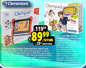 Aanbiedingen Mijn eerste clempad plus dual core - Clementoni - Geldig van 18/04/2015 tot 03/05/2015 bij ToyChamp