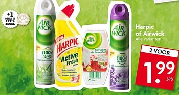 Aanbiedingen Harpic of airwick - Airwick - Geldig van 05/04/2015 tot 11/04/2015 bij Deka Markt