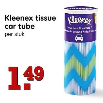 Aanbiedingen Kleenex tissue car tube - Kleenex - Geldig van 05/04/2015 tot 11/04/2015 bij Em-té