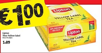 Aanbiedingen Lipton thee yellow label - Lipton - Geldig van 05/04/2015 tot 11/04/2015 bij Plus