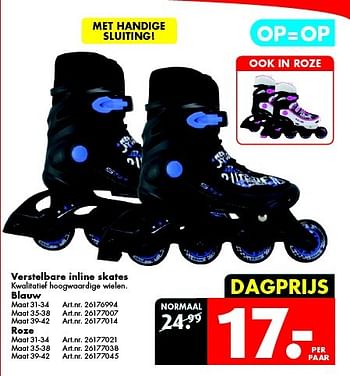 Aanbiedingen Verstelbare inline skates - Huismerk - Bart Smit - Geldig van 04/04/2015 tot 19/04/2015 bij Bart Smit