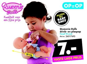 Aanbiedingen Qweenie dolls drink- en plaspop - Qweenie - Geldig van 04/04/2015 tot 19/04/2015 bij Bart Smit