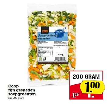 Aanbiedingen Coop fijn gesneden soepgroenten - Huismerk - Coop - Geldig van 07/04/2015 tot 12/04/2015 bij Coop