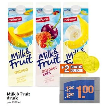 Aanbiedingen Milk + fruit drink - Melkunie - Geldig van 07/04/2015 tot 12/04/2015 bij Coop
