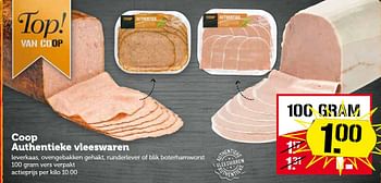 Aanbiedingen Coop authentieke vleeswaren - Huismerk - Coop - Geldig van 07/04/2015 tot 12/04/2015 bij Coop