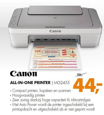 Aanbiedingen Canon all-in-one printer mg2455 - Canon - Geldig van 06/04/2015 tot 13/04/2015 bij Expert