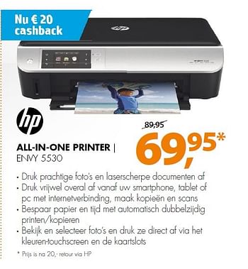 Aanbiedingen Hp all-in-one printer envy 5530 - HP - Geldig van 06/04/2015 tot 13/04/2015 bij Expert